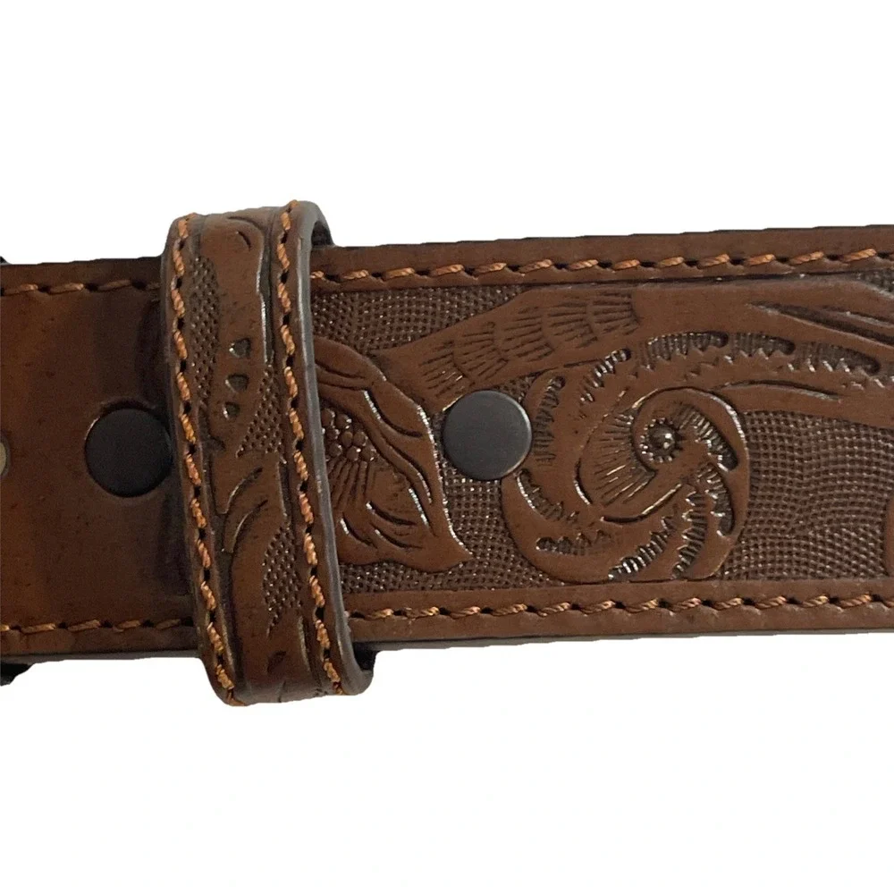 High Noon Genuine Bonded Leather Belt With Buckle Mens 2XL 45-48
